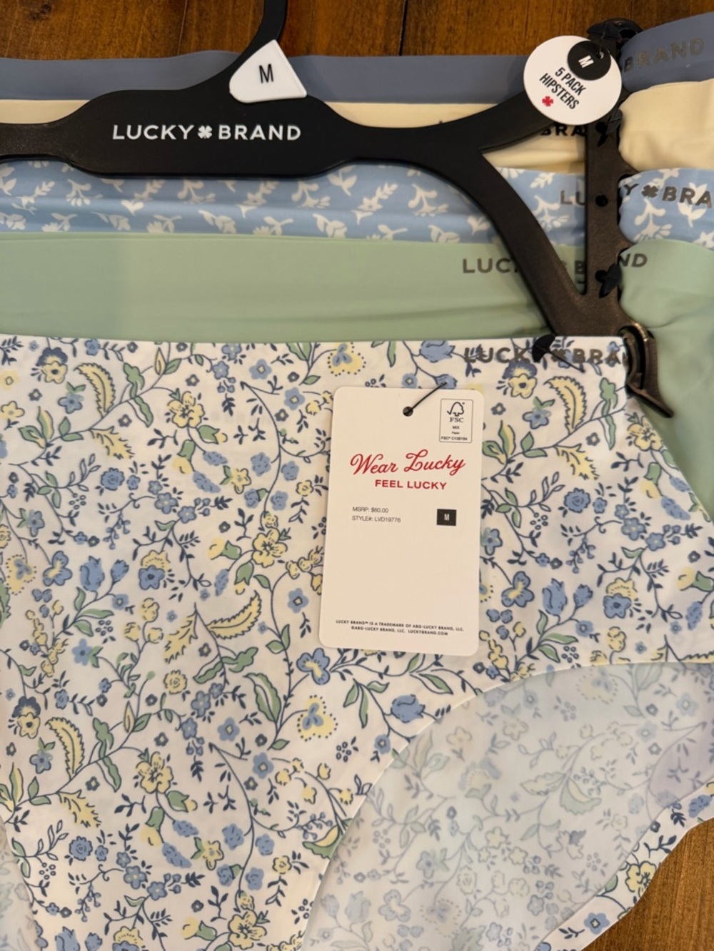 Lucky Brand Floral & Pastel Hipster 5-Pack Panties NWT - Picture 2 of 9